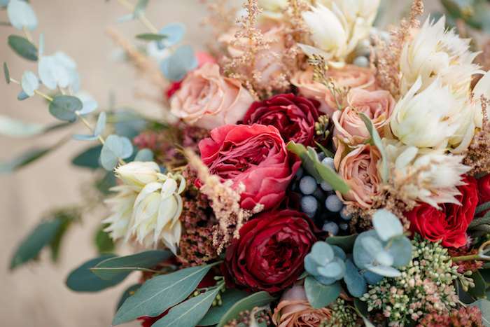 Beautiful wedding colorful bouquet 