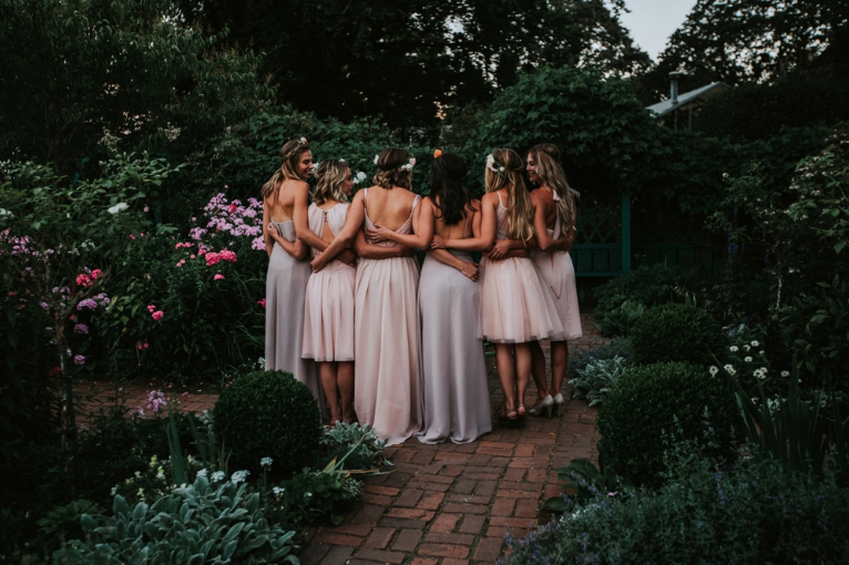 outdoor bridesmaid party