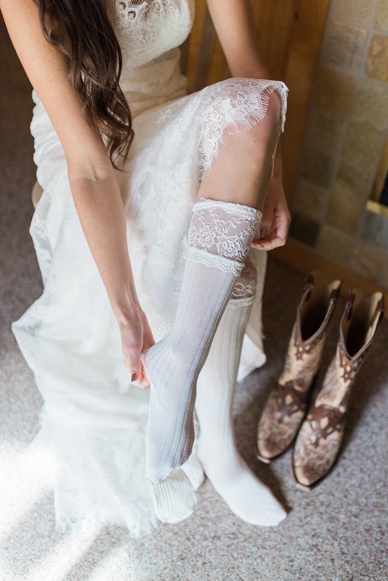 wedding socks with cowboy boots