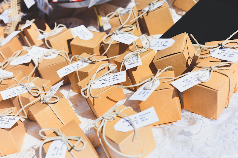 brown wedding favors boxes