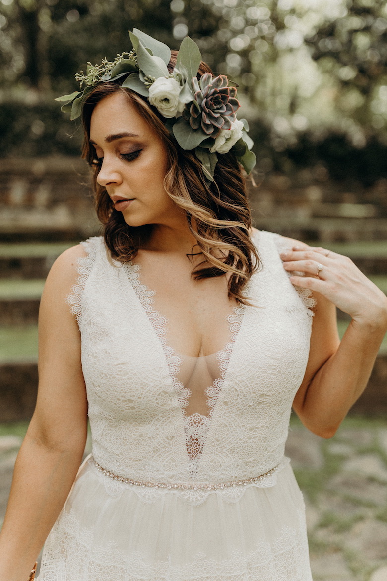 halter style wedding dress