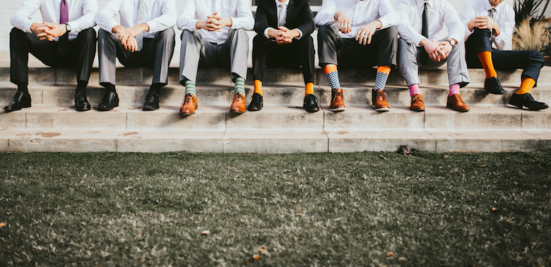 wedding attire colorful socks