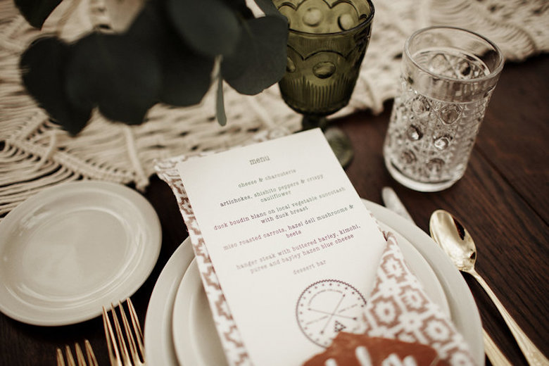 reception menu 