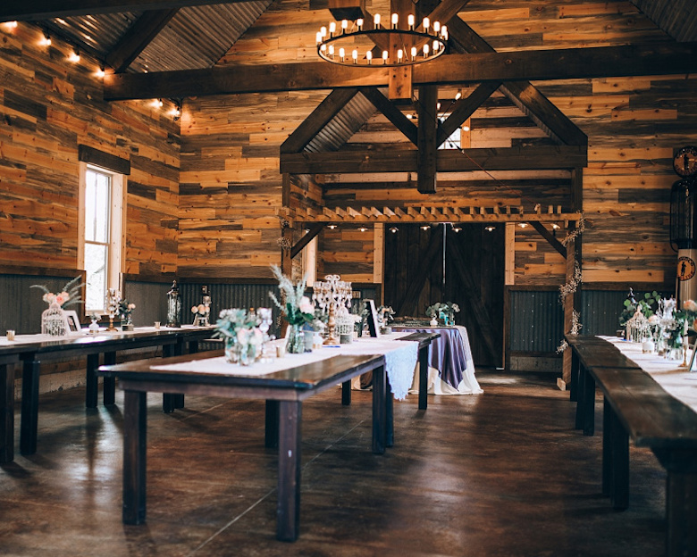 dark wood lodge venue