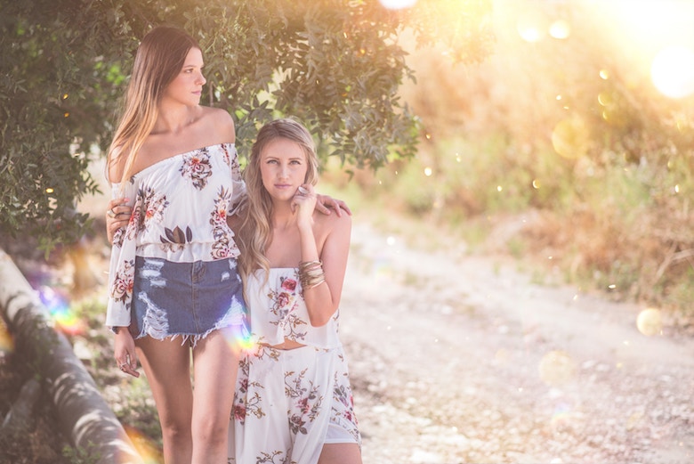 Two girls wearing bohemian style clothes