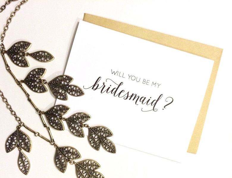 wedding invitation card bridesmaids minimalist