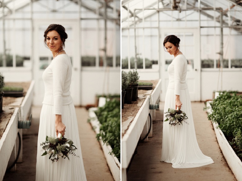 straight and sleek minimalist wedding dress