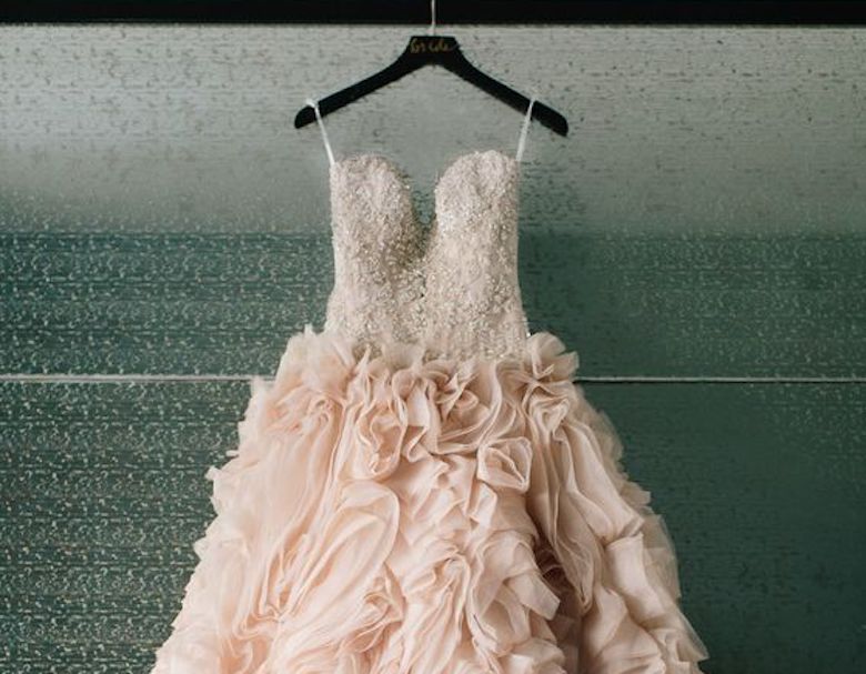 pink blush wedding dress