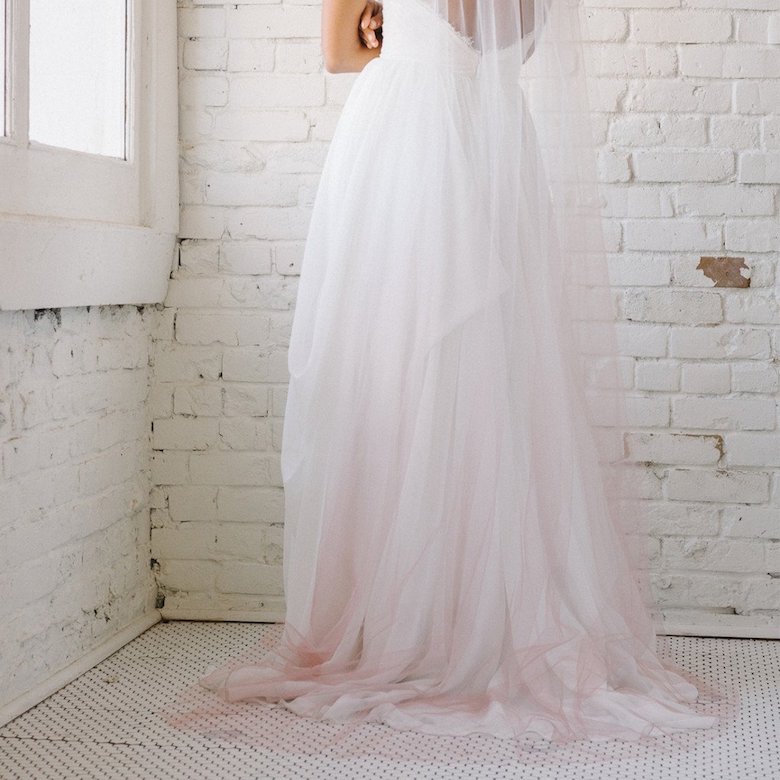 pink ombre wedding veil