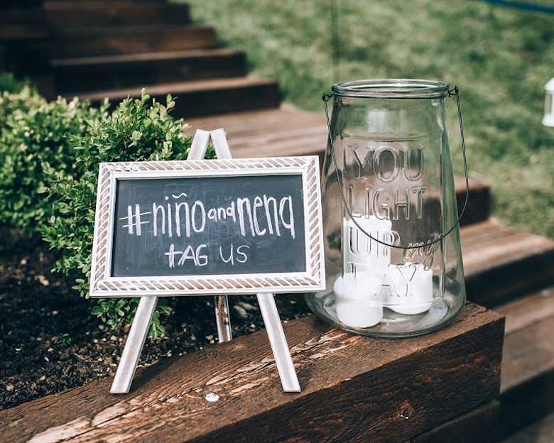 wedding hashtag signage