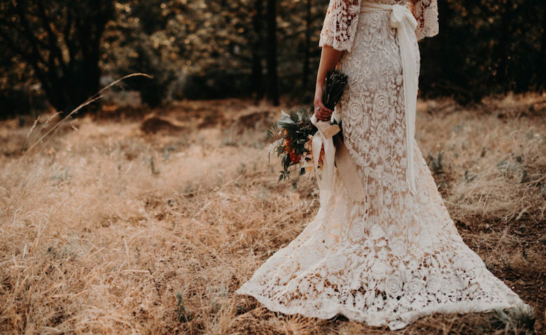 lace wedding dress for a whimsical wedding