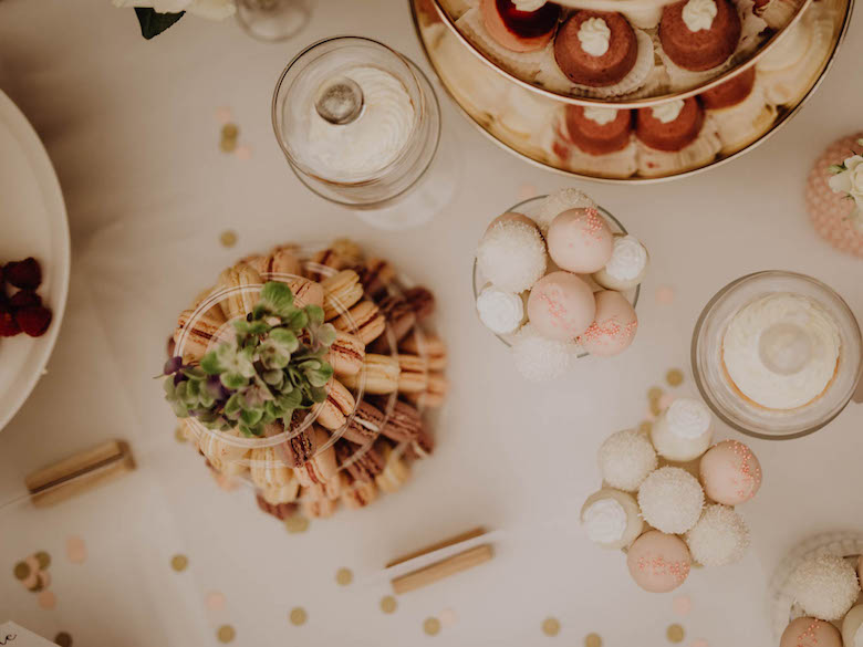 mix of wedding confectionaries and desserts