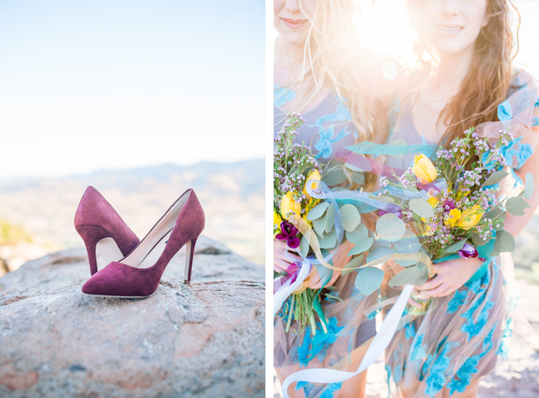 bright purple high heel pumps wedding shoes for bride