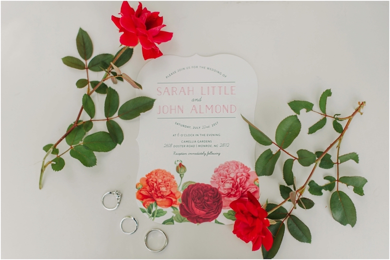 floral wedding invitation stationery 