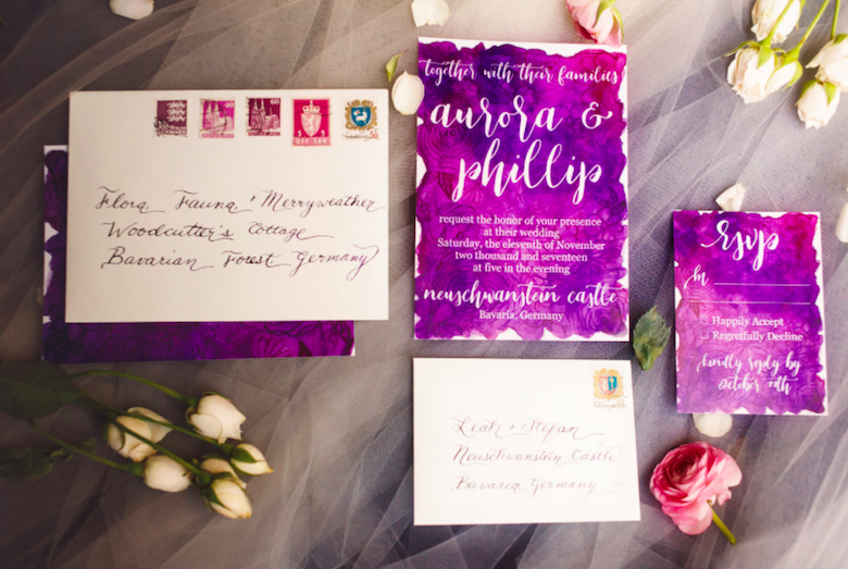 watercolor wedding invitation stationery