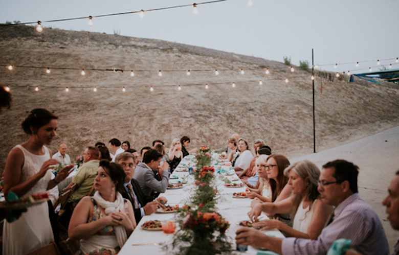 guests at casual cool wedding